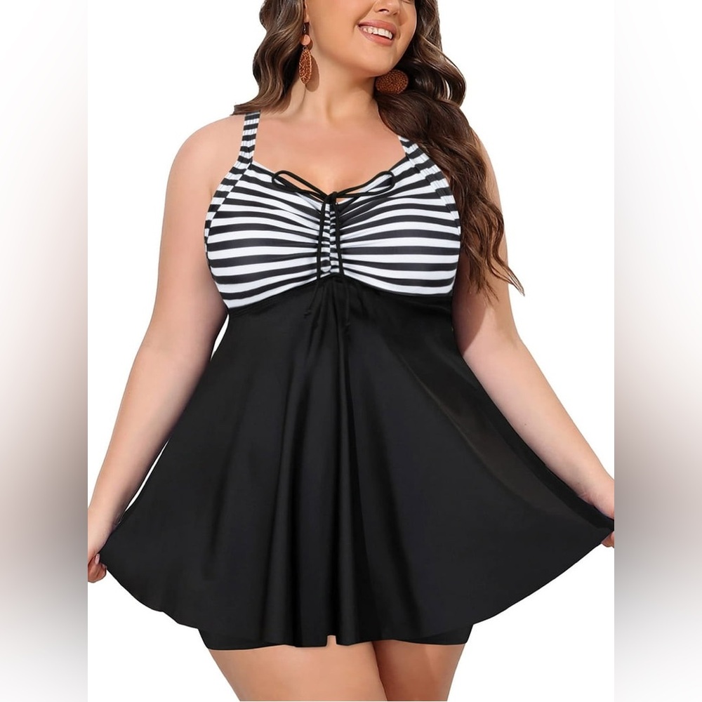 Plus Size Swimsuits Two Piece Tankini Bathing Suits Tummy Control
